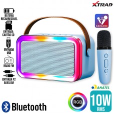 Caixa de Som Bluetooth 10W RGB XDG-56 Xtrad - Azul